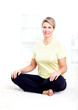 Senior woman doing yoga.