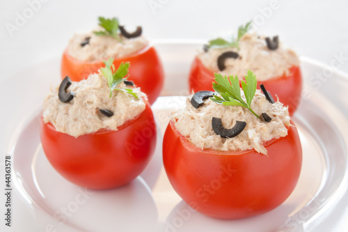 Photo: tomatoes stuffed with tuna and black olives tomatoes stuffed with tuna and black olives