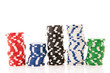 Photo: Stacks colorful poker chips Stacks colorful poker chips