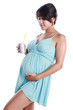 Foto: Young pregnant woman and drink in a can Young pregnant woman and drink in a can
