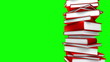 Red Books Stack (Loop on Green Screen)