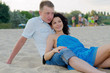 Young couple relaxing on a beach