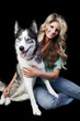 Woman With American Husky