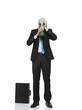 businessman mit gasmaske