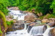 Waterfall in the deep forest.