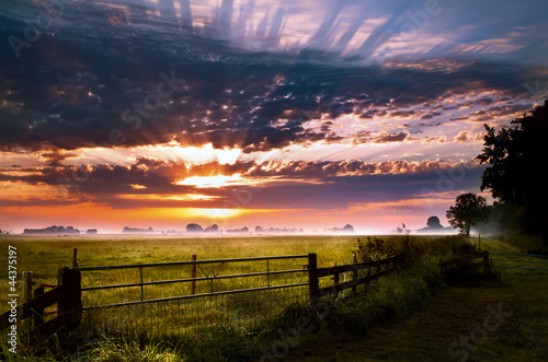 Photo: colorful sunrise in rural Groningen colorful sunrise in rural Groningen