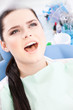 Happy patient came to the dentist, close up
