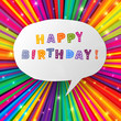 Vector: Happy birthday card on colorful rays background. Vector, EPS10 Happy birthday card on colorful rays background. Vector, EPS10