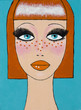 colorful hand drawn illustration of ginger girl
