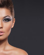 Portrait of a young and attractive woman ina a beautiful makeup