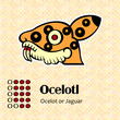 Aztec calendar symbols - Ocelotl or jaguar (14)