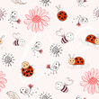 Sweet babies doodle hand draw seamless pattern.