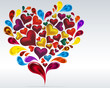 Card hearts design. Abstract background.