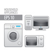 household appliances. vector icon set