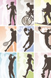 Sport silhouette labels