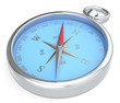 Compass. Blue Metal Compass on white background.
