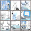 Illustration: Collage of business people at the office. 3d little people. Collage of business people at the office. 3d little people.