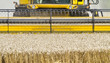 Close up of a combine harvester at work