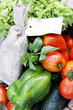 different wet vegetables on table