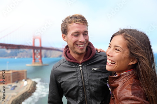 Photo: Happy young couple laughing, San Francisco Happy young couple laughing, San Francisco