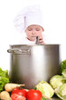 Cute baby chef with watermelon