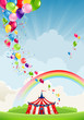 Vector: Circus, rainbow and balloons Circus, rainbow and balloons