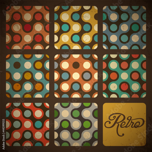 Vector: Retro Seamless pattern set. Retro Seamless pattern set.