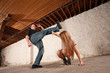 Man Kicks Young Woman