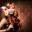 Beautiful Woman with the Carnival mask