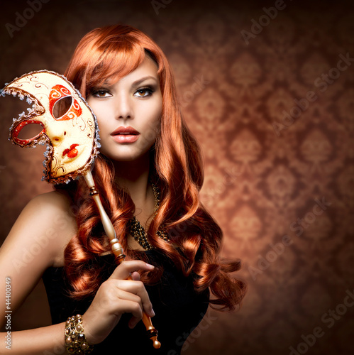Photo: Beautiful Woman with the Carnival mask Beautiful Woman with the Carnival mask