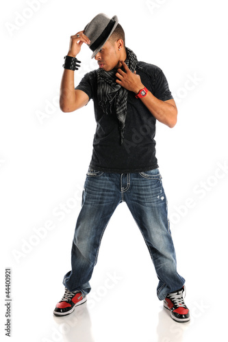 Photo: Hip Hop Man With Hat Standing Hip Hop Man With Hat Standing
