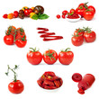 Tomatoes Collection Isolated on White