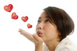 asian pretty woman sending kisses