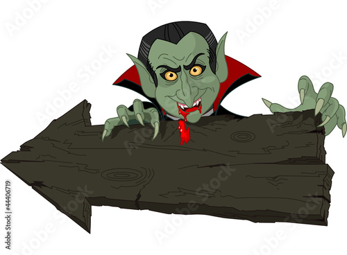 Vektor: Dracula over Halloween arrow Dracula over Halloween arrow