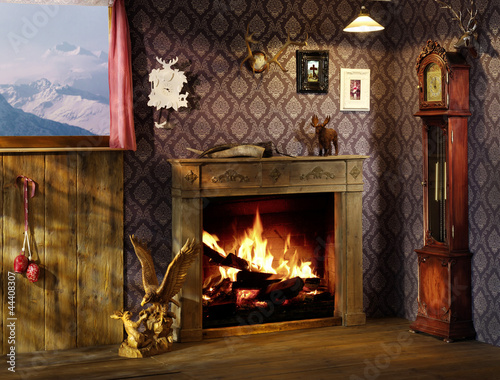 Photo: romantic fire place, interiors romantic fire place, interiors