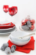 White and red christmas setting
