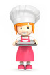 3d render of a little baker