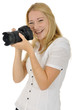 Junge Frau mit Digitalkamera