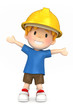 3d render of a little engineer/architect