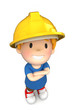 3d render of a little engineer/architect