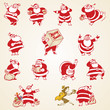 Christmas Santa Claus vector vintage illustrations