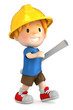 3d render of a little engineer/architect
