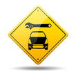 Señal amarilla reparacion de coches