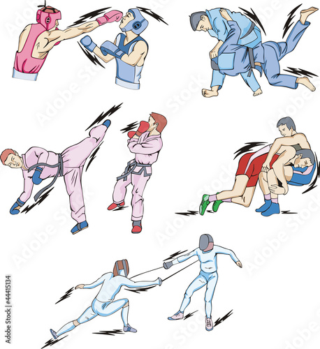 Vector: Struggle and Fighting Sports Struggle and Fighting Sports