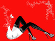 Abstract sensuality long legs in stockings and high heels