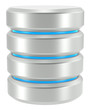 Database. Abstract Database Icon. Isolated on White.