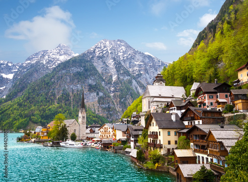 Photo: Beautiful summer Alpine Hallstatt Town Beautiful summer Alpine Hallstatt Town