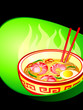 Asian noodle soup with prawns poster