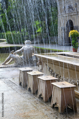 Photo: Tricky hidden fountains in a dinner table at Hellbrunn Palace Tricky hidden fountains in a dinner table at Hellbrunn Palace