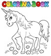 Coloring book unicorn theme 1